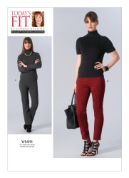 1411 VOGUE BETZINA ELASTIC WAIST STRETCH SEAMED  PANTS PATTERN ABC-GHIJ